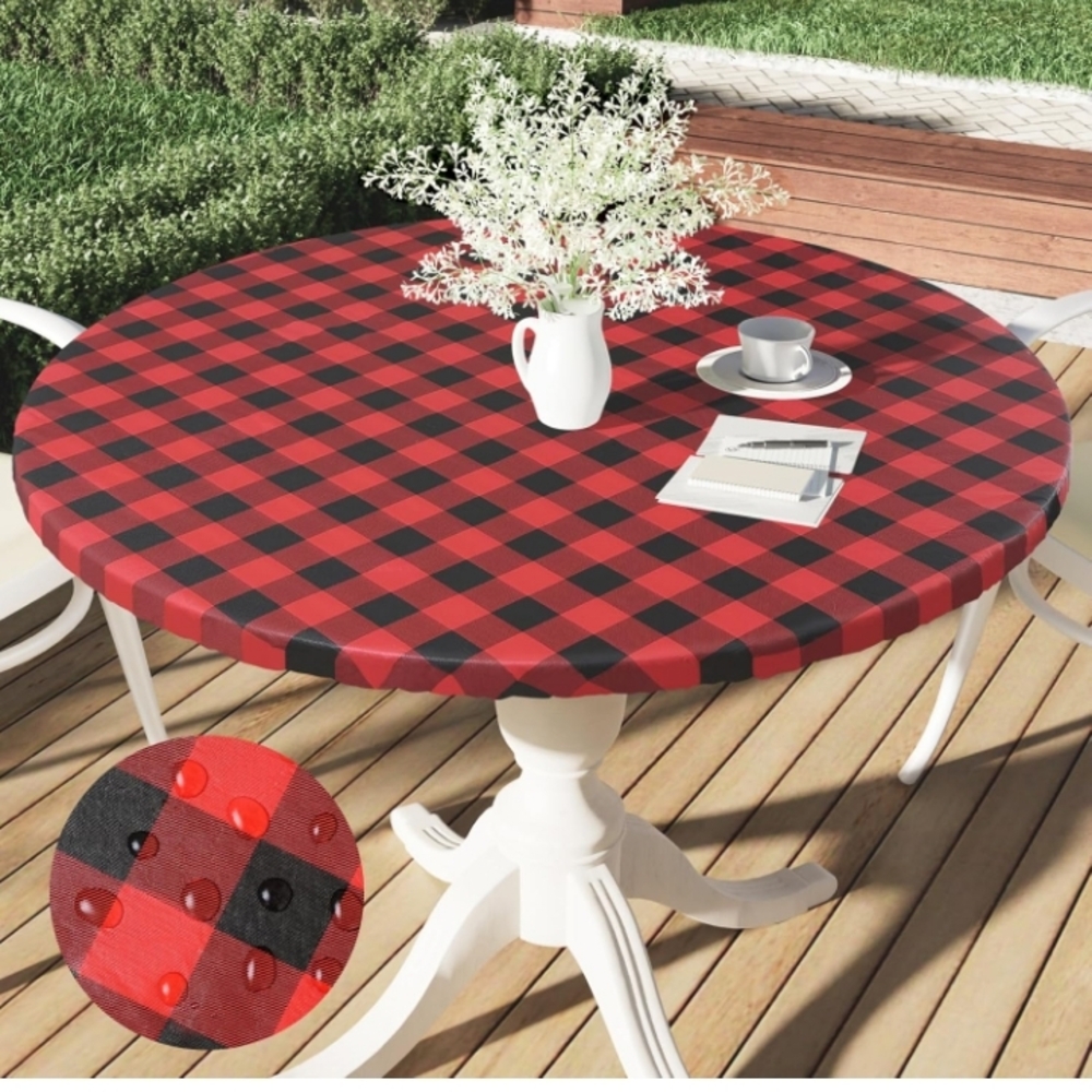 Red and Black Checkered Tablecloth